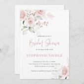赤面水彩バラブライダルシャワー招待 招待状 (正面/裏面)