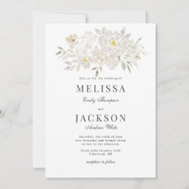 赤面水彩バラ結婚式招待状 招待状