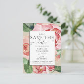 赤面水彩フローラセーブ・ザ・デート案内 ポストカード (スタンド正面)