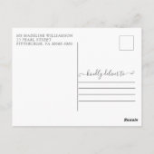 赤面水彩フローラセーブ・ザ・デート案内 ポストカード (裏面)