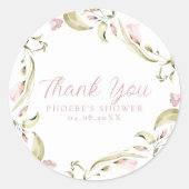 赤面水彩フローラブライダルシャワーのお気に入り ラウンドシール (正面)