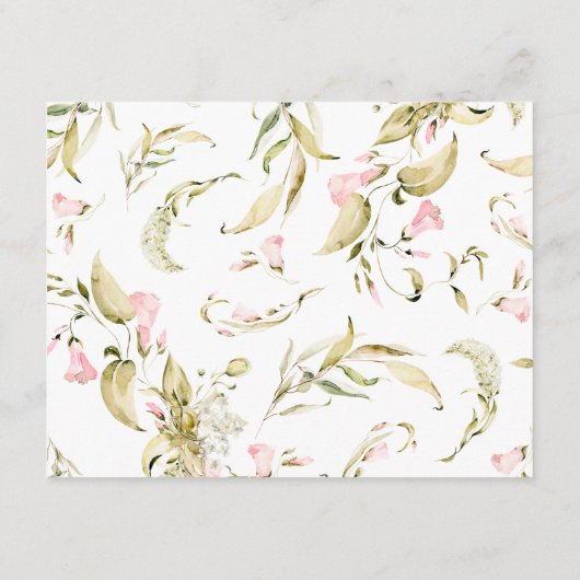 赤面水彩フローラブライダルシャワーアドバイスカード エンクロージャーカード (裏面)