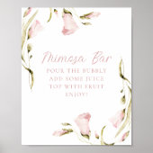 赤面水彩フローラブライダルシャワーミモザバー ポスター (正面)