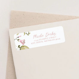 赤面水彩フローラブライダルシャワーリターン ラベル