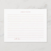 赤面水彩フローラブライダルシャワーレシピカード エンクロージャーカード (裏面)