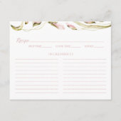 赤面水彩フローラブライダルシャワーレシピカード エンクロージャーカード (正面)