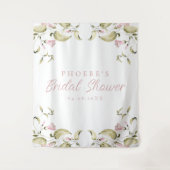 赤面水彩フローラブライダルシャワー背景 タペストリー (正面)