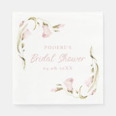 赤面水彩フローラブライダルシャワー スタンダードランチョンナプキン (正面)