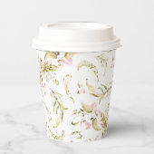 赤面水彩フローラブライダルシャワー 紙コップ (正面)