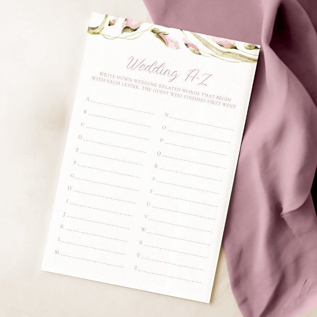 赤面水彩フローラブライダルシャワーA-Zゲーム (クリエイターアップロード済み)