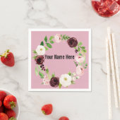 赤面水彩フローラベビーシャワーナプキンズ スタンダードカクテルナプキン (インサイチュ)