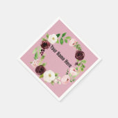 赤面水彩フローラベビーシャワーナプキンズ スタンダードカクテルナプキン (角)