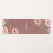 赤面水彩フローラ名の個人用設定スクリプト ヨガマット (裏面(横))