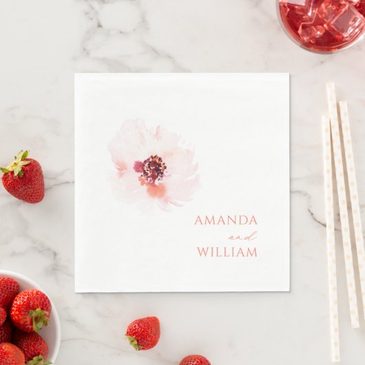 赤面水彩フローラ結婚ナプキン スタンダードランチョンナプキン (インサイチュ)