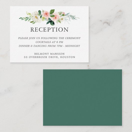 赤面水彩フローラ結婚披露宴 エンクロージャーカード (正面/裏面)