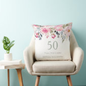 赤面水彩フローラ美しい50歳の誕生日 クッション (椅子)