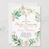 赤面水彩フローラRNピンニング卒業 招待状 (正面)