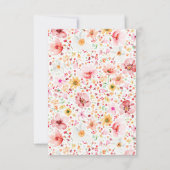 赤面水彩ワイルドフラワーボホ日付を保存 セーブザデート (裏面)