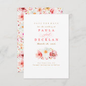 赤面水彩ワイルドフラワーボホ日付を保存 セーブザデート (正面/裏面)