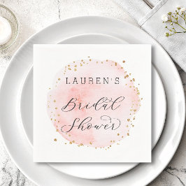 赤面水彩円ブライダルシャワー スタンダードカクテルナプキン