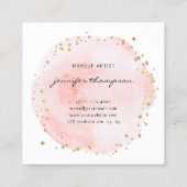 赤面水彩円金ゴールドドット スクエア名刺 (裏面)