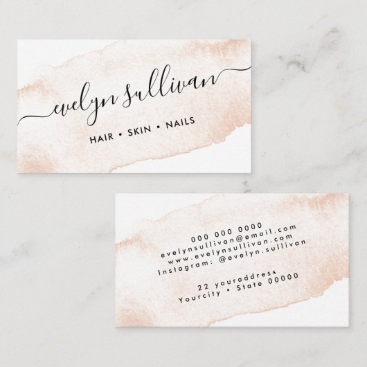 赤面水彩名刺 名刺 (正面/裏面)