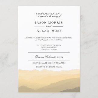 赤面水彩山脈 |エレガントな結婚式 招待状