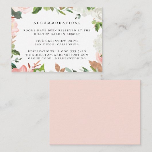 赤面水彩庭園の結婚式宿泊施設 エンクロージャーカード (正面/裏面)