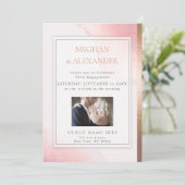 赤面水彩洗浄婚約フォトフレーム 招待状 (スタンド正面)