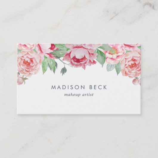 赤面水彩牡丹 名刺 (正面)