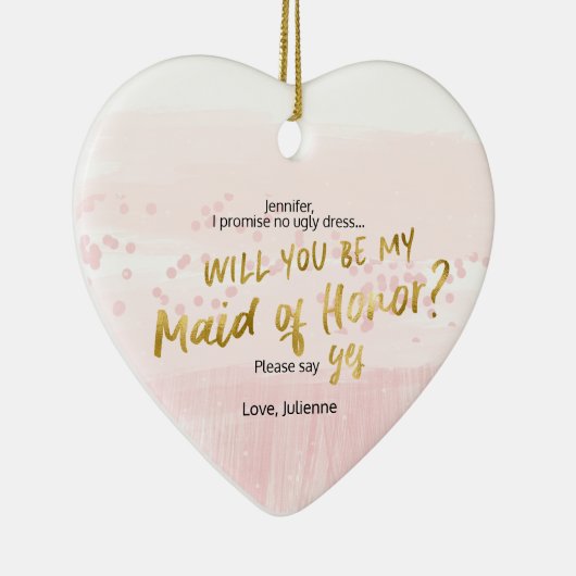 赤面水彩私のメイド・オブ・オーナー(花嫁付き添い人) セラミックオーナメント (右)