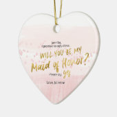 赤面水彩私のメイド・オブ・オーナー(花嫁付き添い人) セラミックオーナメント (左)