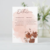 赤面水彩秋モダン詳細結婚ズ エンクロージャーカード (スタンド正面)