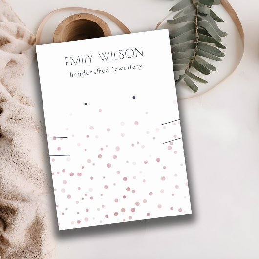 赤面水彩紙吹雪イヤリングネックレスディスプレイ 名刺