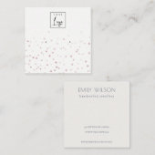 赤面水彩紙吹雪ロゴイヤリングディスプレイ スクエア名刺 (正面/裏面)