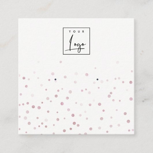 赤面水彩紙吹雪ロゴイヤリングディスプレイ スクエア名刺 (正面)