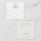 赤面水彩紙吹雪ロゴネックレスディスプレイ スクエア名刺 (正面/裏面)