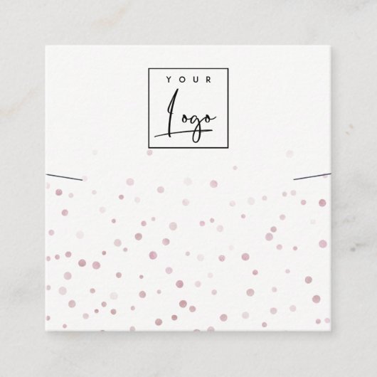 赤面水彩紙吹雪ロゴネックレスディスプレイ スクエア名刺 (正面)