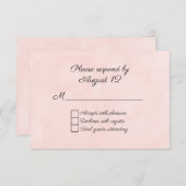 赤面水彩結婚式RSVPカード 出欠カード (正面/裏面)