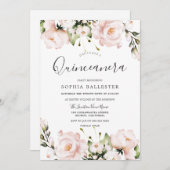 赤面水彩花キンセアニェラ15日パーティー 招待状 (正面/裏面)