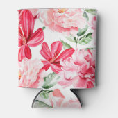 赤面水彩花模様 缶クーラー (正面)