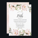 赤面水彩花18th誕生日パーティー 招待状<br><div class="desc">赤面水彩フラワーズ18thバースデーパーティー招待状ニッチとネストストアのマッチングコレクションを参照</div>