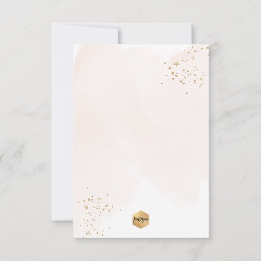 赤面水彩金ゴールドバプテスマ+1歳の誕生日 招待状 (裏面)