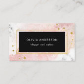 赤面水彩|白大理石とフェイク金ゴールド 名刺 (正面)