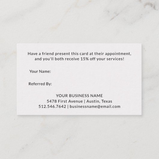 赤面水彩|白大理石とフェイク金ゴールド 紹介カード (裏面)