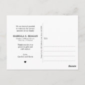 赤面水玉模様誕生発表感謝 ポストカード (裏面)