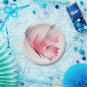 赤面水色バタフライベビーシャワー ペーパープレート (パーティー)