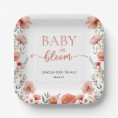 赤面水色フローラベビー開花紙プレート ペーパープレート (正面)