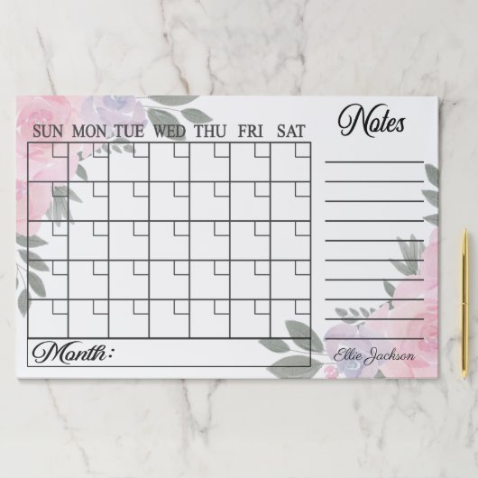 赤面水色フローラ卓上ティアアウェイ紙パッド ペーパーパッド (インサイチュ)