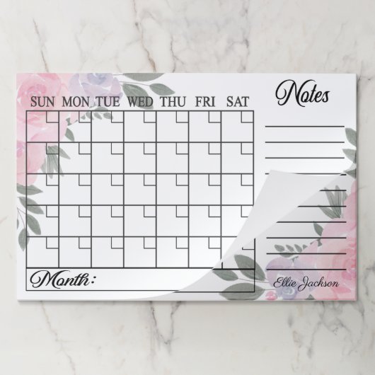 赤面水色フローラ卓上ティアアウェイ紙パッド ペーパーパッド (折り畳み)